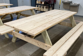 Carpentry Students Donate Picnic Tables
